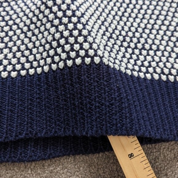 Zara Knit blue and white hollow pullover sweater size Large - Picture 9 of 9